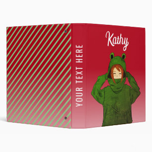 Classeur Fille avec grenouille verte Hoody Dessin Nom perso
