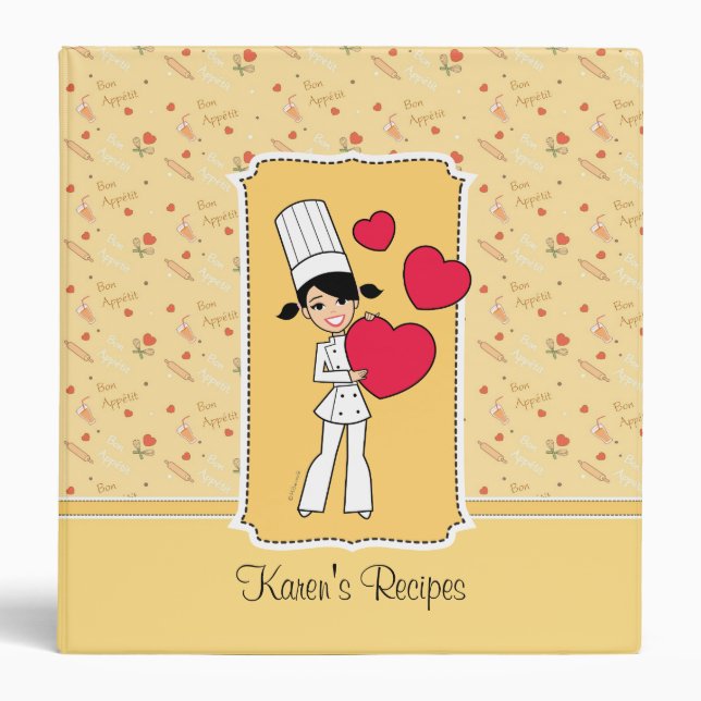 Classeur Fille avec le motif de coeurs - (Devant)