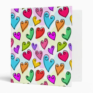 Classeur Fille Coeurs Vibrants Cute Romantic Valentines Day