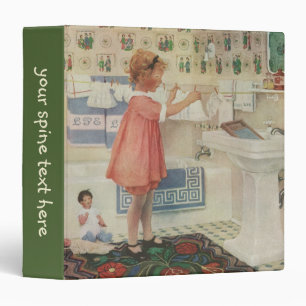 Classeur Fille d'autrefois, Enfant faisant la lessive suspe
