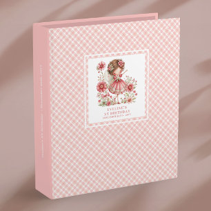 Classeur Fille fée 1er anniversaire Photo florale rose magi