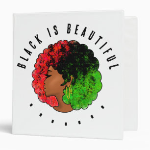 Classeur Fille noire panafricaine femme rouge vert fierté a