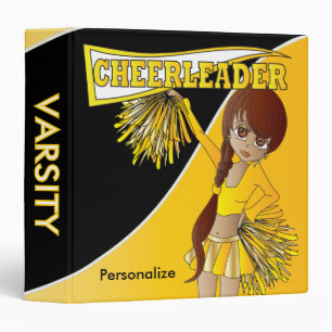 Classeur Fille Pom-pom girl mignonne en Jaune doré