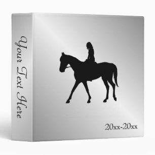 Classeur Fille sur cheval Nom et date argent