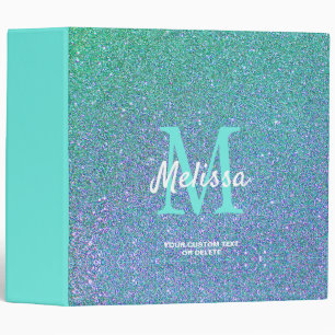 Classeur Fille Turquoise Parties scintillant bleue Ombre pe