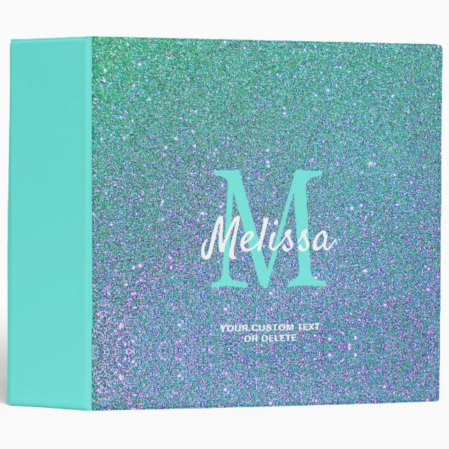Classeur Fille Turquoise Parties scintillant bleue Ombre pe (Devant/Côté)