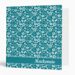 Classeur Fille Turquoise Turquoise Fleurs tropicales