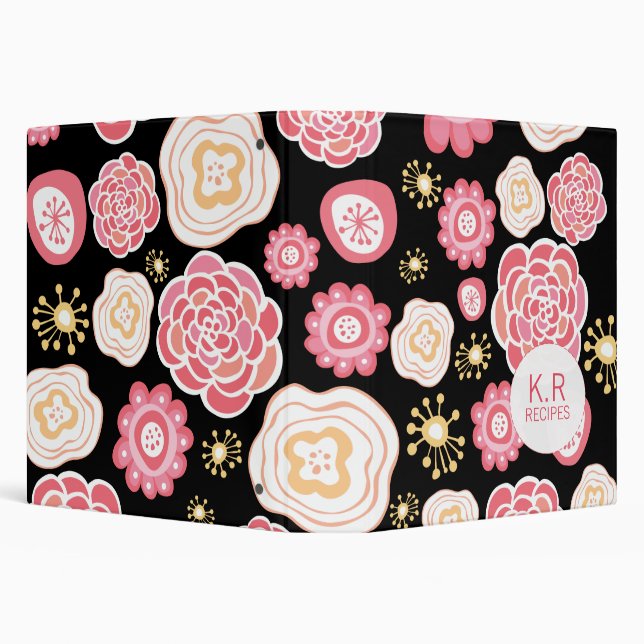 Classeur Fille Vector Floral Pattern Designer Recette Class (Arrière-plan)
