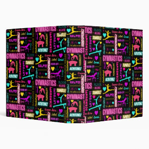 Classeur Filles colorées Gymnastique Glossaire Typographie