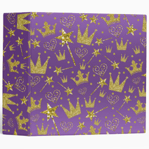 Classeur Filles de paillettes violettes et or Princesses Fi