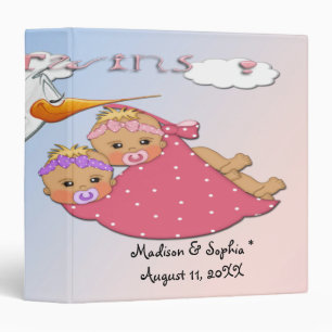 Classeur Filles jumelles - livre de bébé de souvenir de