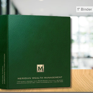 Classeur financier en cuir vert