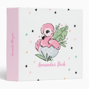 Classeur Flamants roses bébé chic, étoiles, princesse