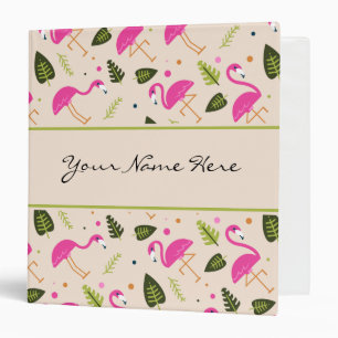 Classeur Flamants roses modernes de fantaisie de roses