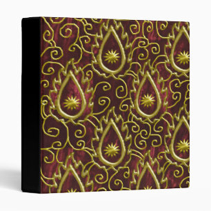Classeur flamme d'or de velours rouge de faux