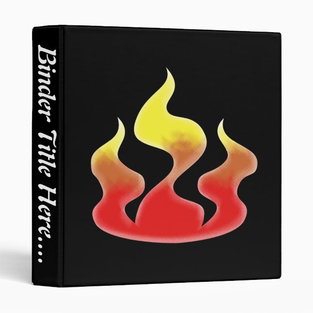 Classeur Flammes - 1" (Devant/Côté)