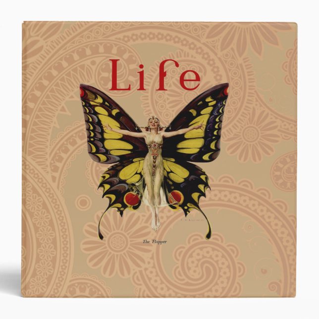 Classeur Flapper Butterfly Flying Woman Illustration (Devant)