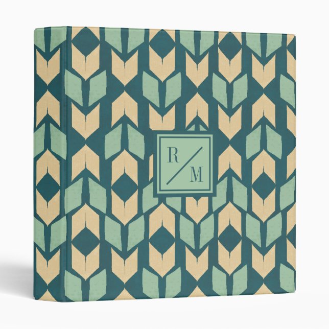 Classeur Flèche turquoise géométrique extérieure d'étape | (Devant/Côté)