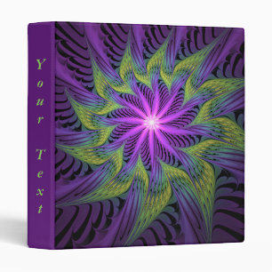 Classeur Fleur Abstraite Moderne Violette Verte Texte Fract