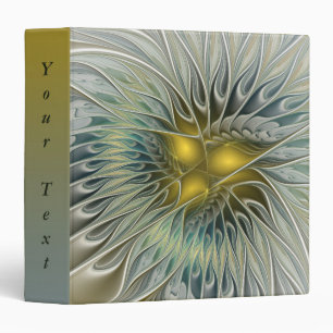 Classeur Fleur argentée dorée Fantaisie abstrait Texte frac