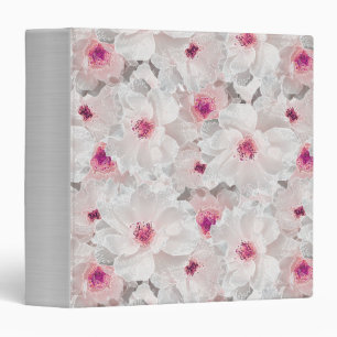 Classeur Fleur blanche et rose délicate