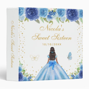 Classeur Fleur Bleue Peau Foncée Princesse Sweet Sixteen