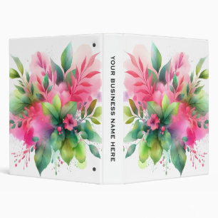 Classeur Fleur botanique à l'aquarelle rose vert