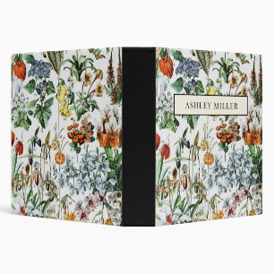 Classeur Fleur botanique vintage personnalisée