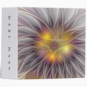 Classeur Fleur colorée lumineuse, Texte fractal abstrait