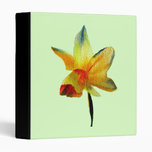 Classeur Fleur d'art aquarelle jonquille