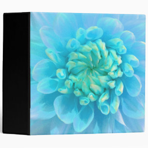 Classeur Fleur de dahlia bleu turquoise à l'aquarelle