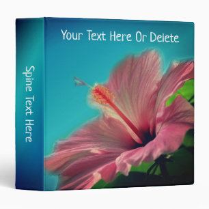 Classeur Fleur de hibiscus rose personnalisée Art de la nat
