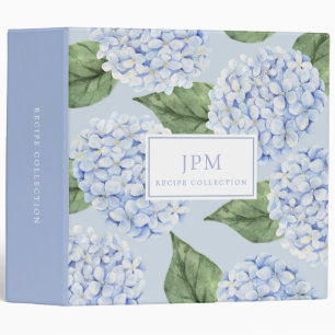 Classeur Fleur de Hortensia Bleu Grand Bloom Livre de Recet