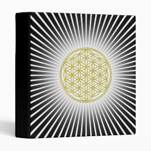 Classeur Fleur de la vie / Blume des Lebens - rayons blancs