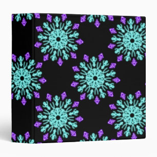 Classeur Fleur de néon pourpre et turquose