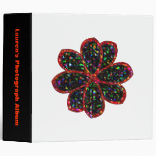 Classeur Fleur de Parties scintillant noire et rouge Album