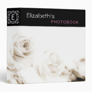 Classeur Fleur de rose blanche vintage