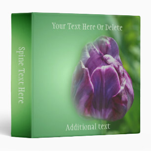 Classeur Fleur de tulipe violette personnalisée Art de la n