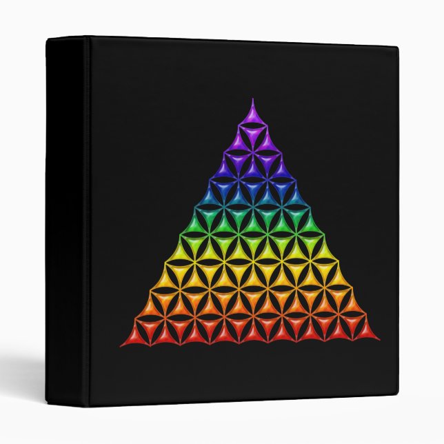 Classeur Fleur de vie / Blume des Lebens - chakra pyramidal (Devant/Côté)