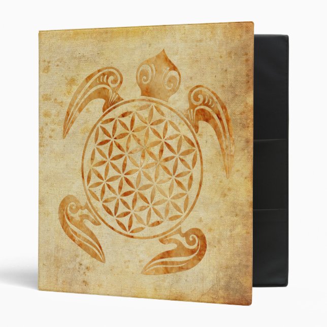 Classeur Fleur de vie / Blume des Lebens - pierre de tortue (Devant/intérieur)