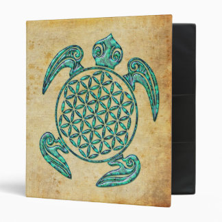 Classeur Fleur de vie / Blume des Lebens tortue turquoise