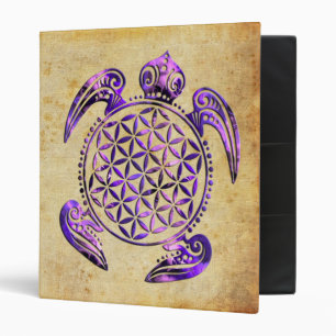 Classeur Fleur de vie / Blume des Lebens - tortue violet