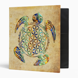 Classeur Fleur de Vie / Fleur de Vie - tortue colorée