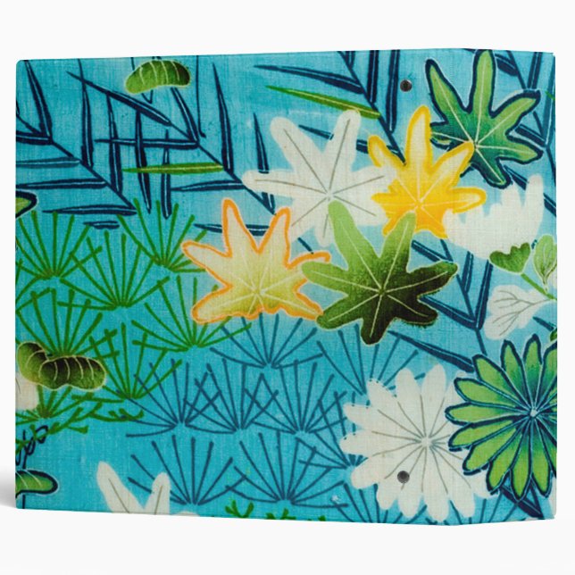 Classeur Fleur et feuille, design japonais (Dos/Côté)