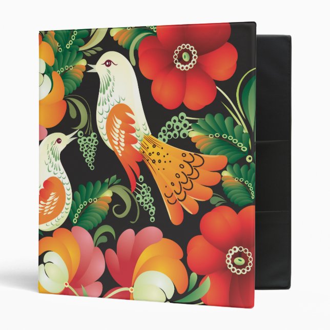 Classeur Fleur fine Cool mignonne Girl Retro Floral (Devant/intérieur)