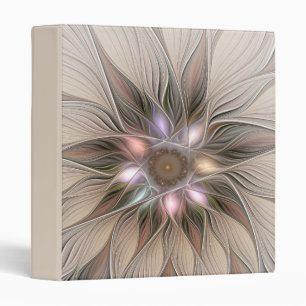Classeur Fleur joyeuse Abstrait Beige Brun Floral Fractale