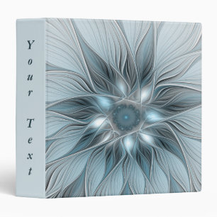 Classeur Fleur joyeuse abstraite fleur bleue grise fractale