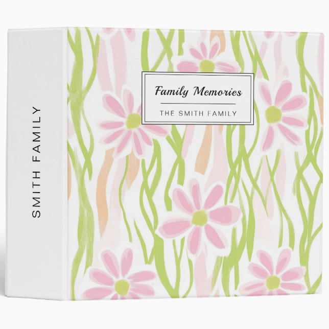 Classeur Fleur pastel rétro (8) (Devant/Côté)