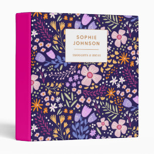 Classeur Fleur personnalisée couleur girly florale
