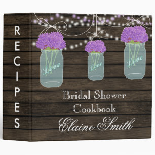 Classeur fleur pourpre de bois de barnwood Mason Jar Dossie